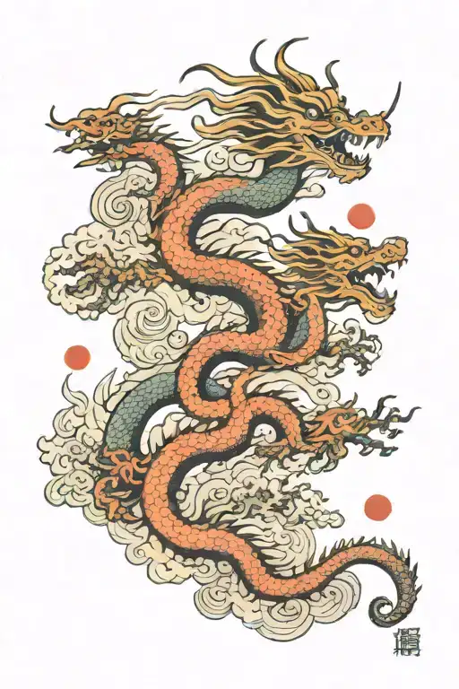 Shan Shui Landscape With Dragon Flying