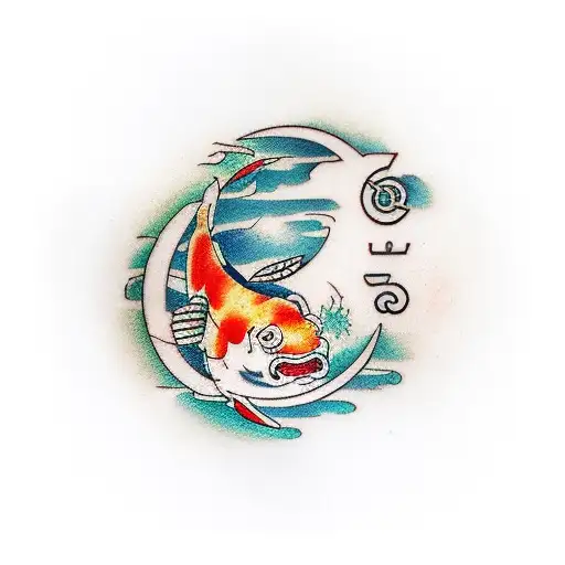 Enso Circle With Koi