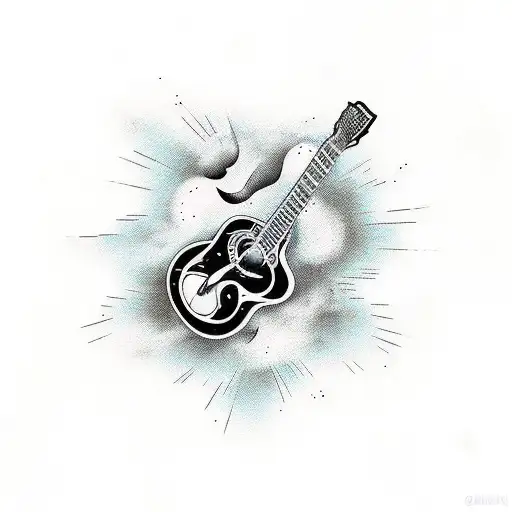 Black Birds Fling Arround A Cross E Guitar