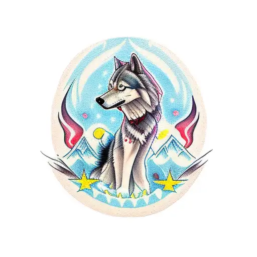 Half Woman Half Wolf On Sholder Half Sleeve