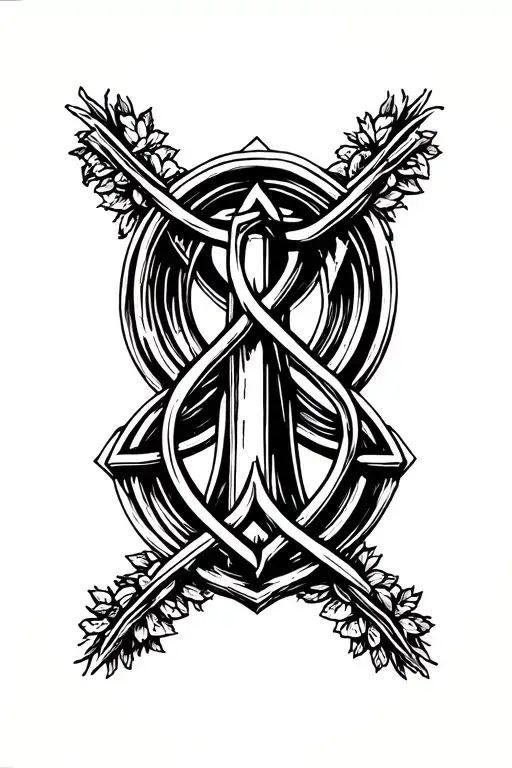 Cross With Holy Trinity Knot Symbol