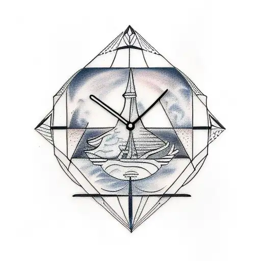 Geometry Sea Time Clock