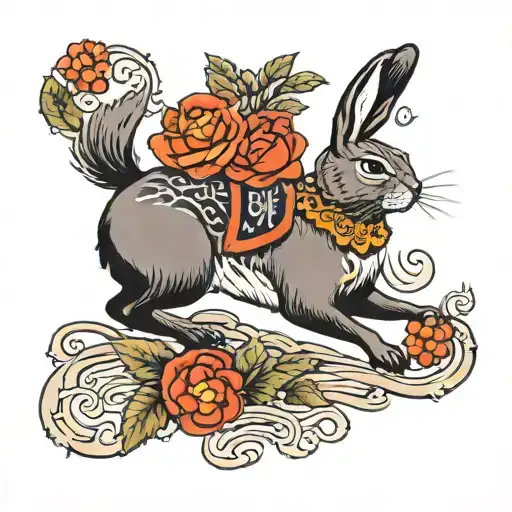 Chinese Hare With Baby Foot Print