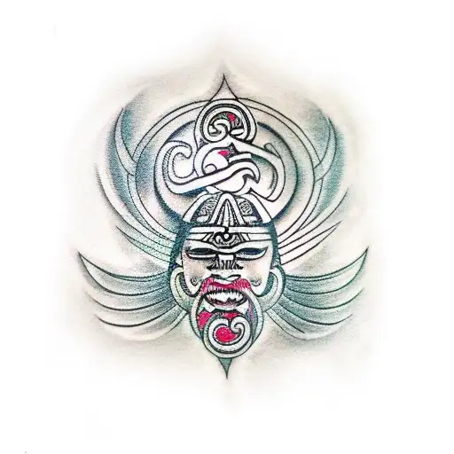 Maori Taka Moko With Indian Om In It
