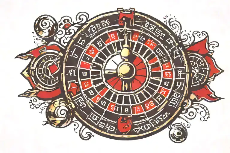 Roulette Wheel With The Numbers