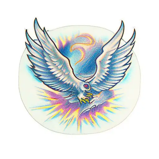 Phoenix Flying Upward With Spread Wings