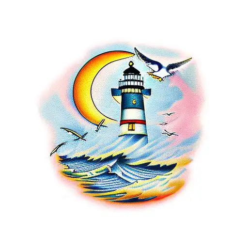 Lighthouse And Seagulls