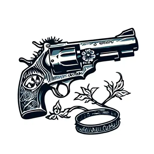 Gun With Eyes Old School Design