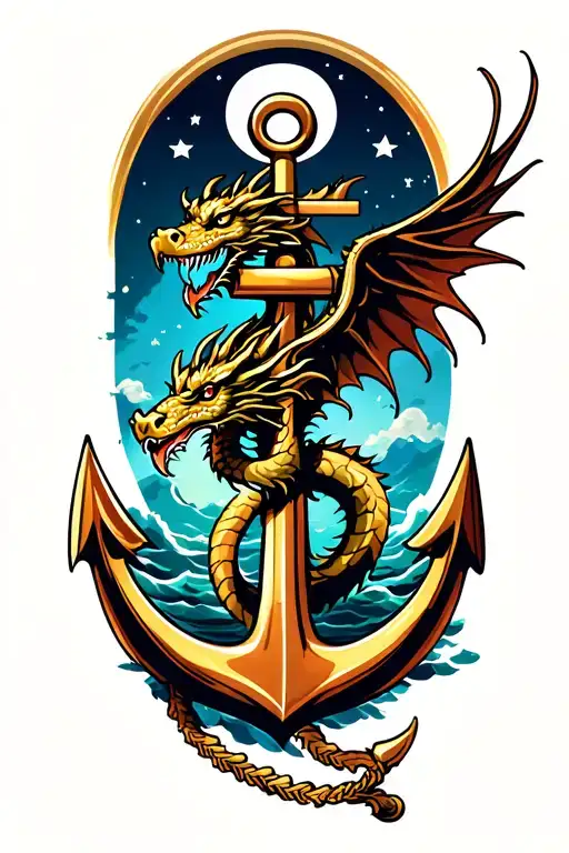 Full Dragon Flying Around Anchor