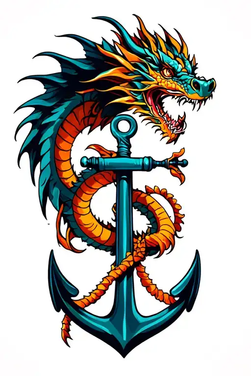 Dragon Flying Around Anchor