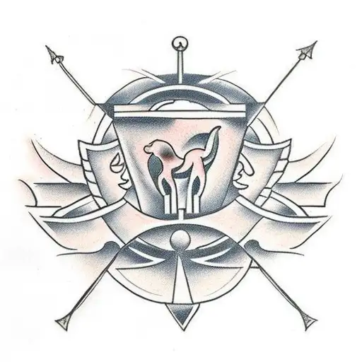 A Traditional Greek Symbol Of Strength And Lantern