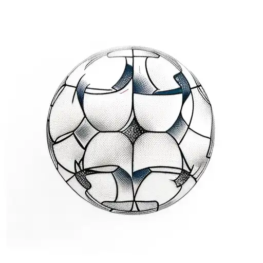 A Traditional Style Tattoo Of A Soccer Ball Surrounded By The Chicago Skyline