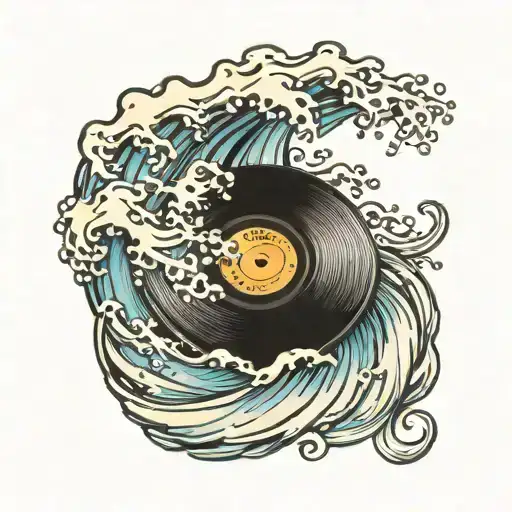 Vinyl Record Water Waves Music