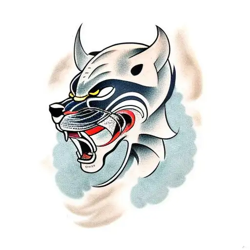 A Japanese Head Of A Black Panther