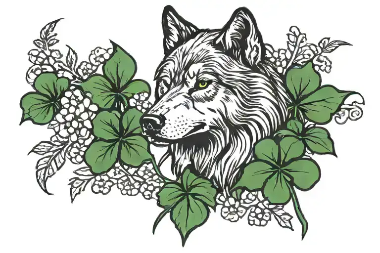 Wolf With Clover