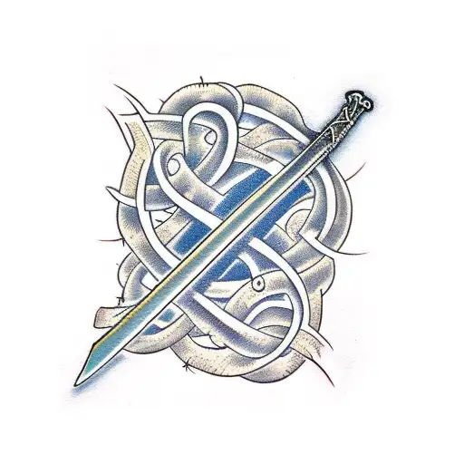 Sword With Vines Wrapping Around It