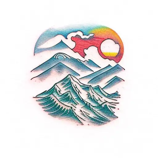 Mountain Scene With Ocean