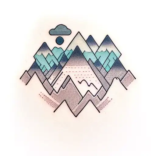 Mountains And River Through Forest