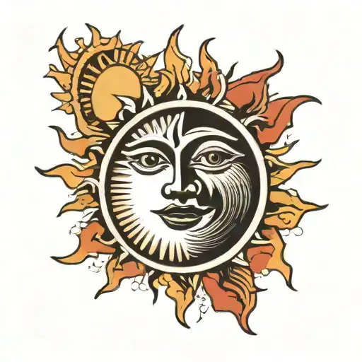 Vintage Sun With Face