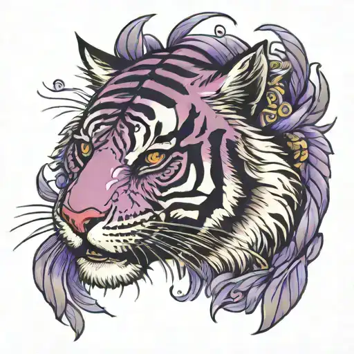 Tiger Purple Eyes
