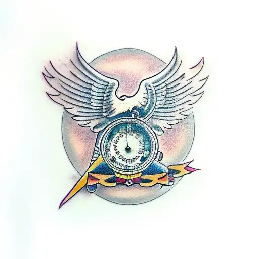 Eagle And Pocket Watch