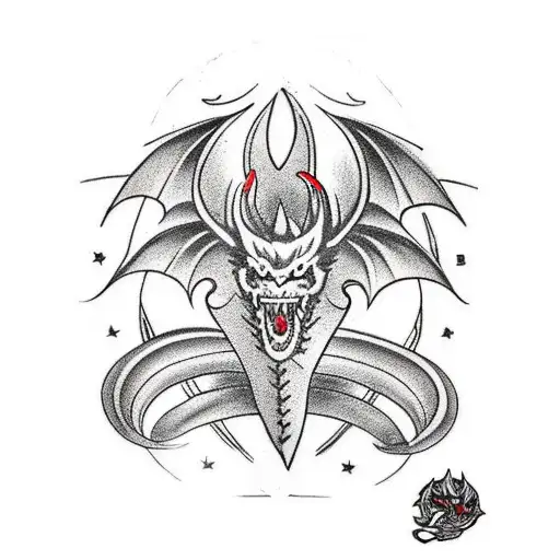 2 Black And Red Dragon