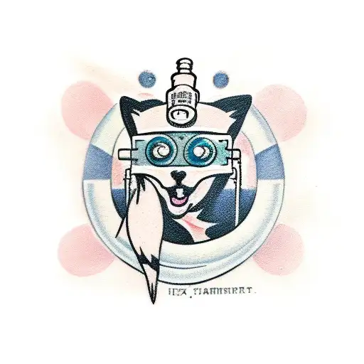 Fox In A Lab Coat Conducting An Experiment