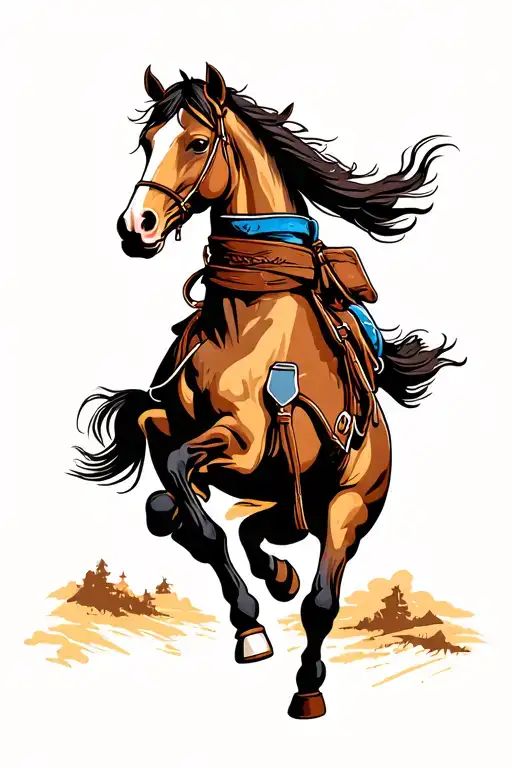 Bucking Horse And Cowboy