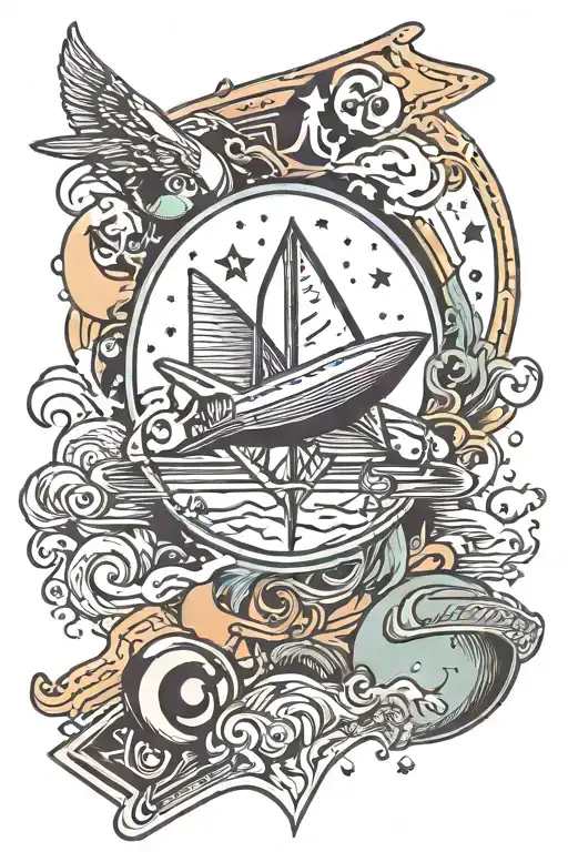 Life Is Money With The Moon And Cards And Spaceship Taking Off