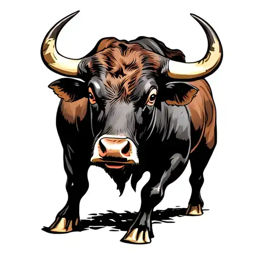 Bull Charging Forward