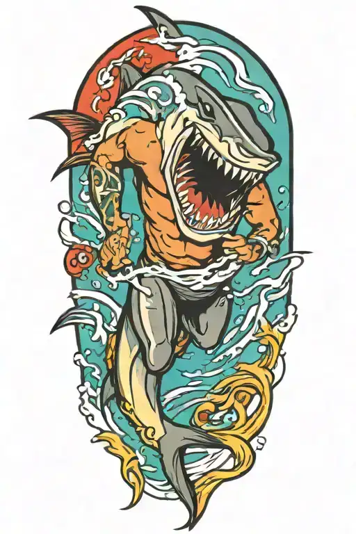 Swimmer Turning Into A Shark