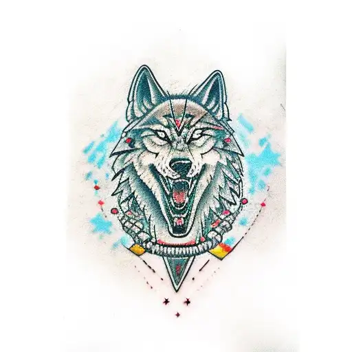 Shaman Head With Wolf Head Jewelry