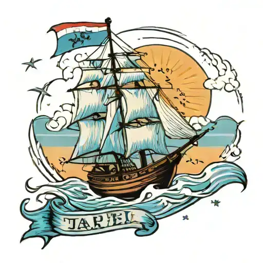 Tar Heel On A Beach Scene