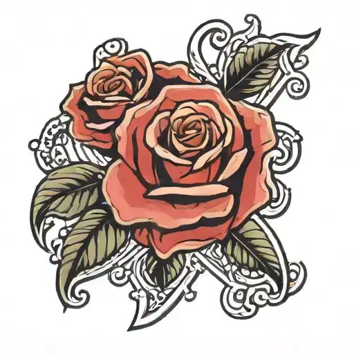 Rose With Blank Cross Made