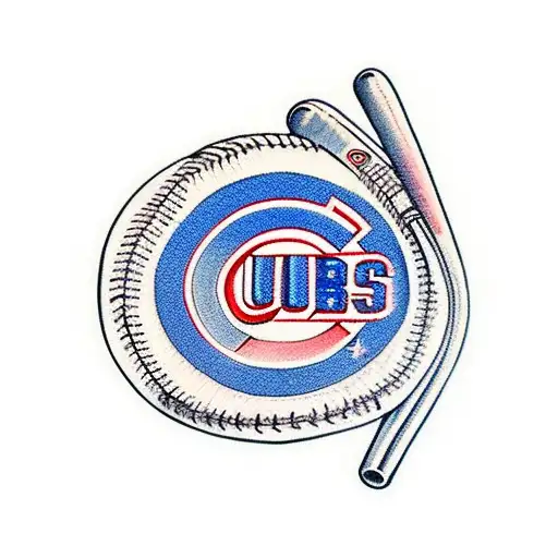 Chicago Cubs Pin-up Girl Holding Baseball Bat