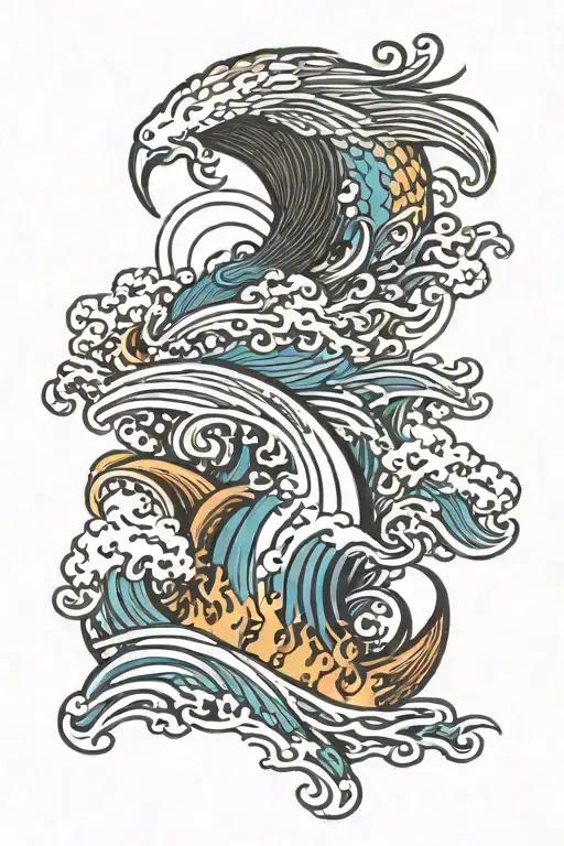 Surf Waves Mountains Rising Phoenix From Fire