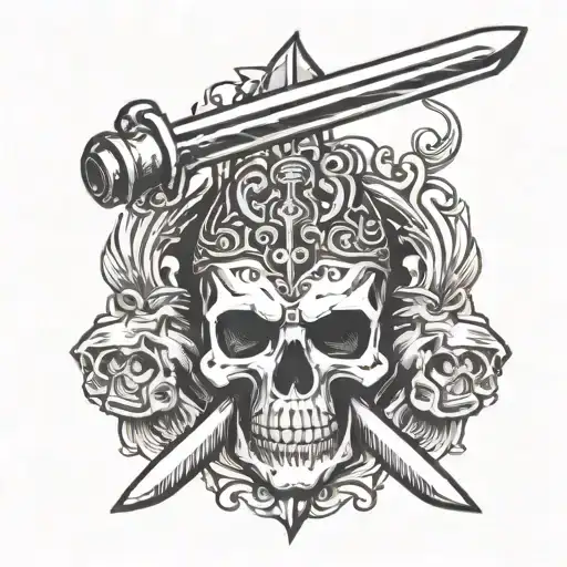 Blacksmith Forge Sword Skull Iron