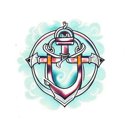 Anchor With Heart And Cross