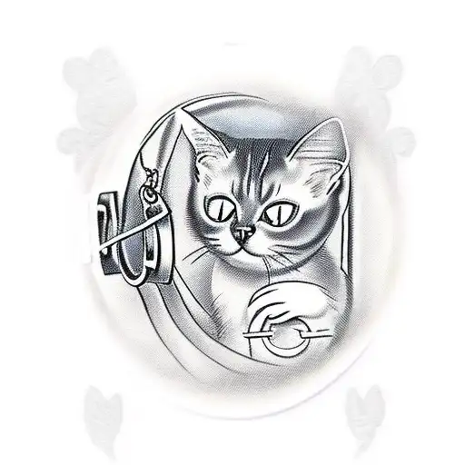 Boy Siamese Cat In Locket
