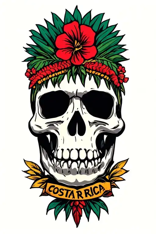 Costa Rica Country Shape Prison Style