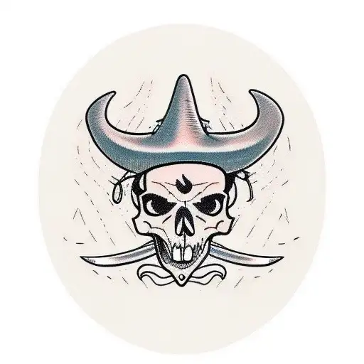 Cowboy And Bull Skull
