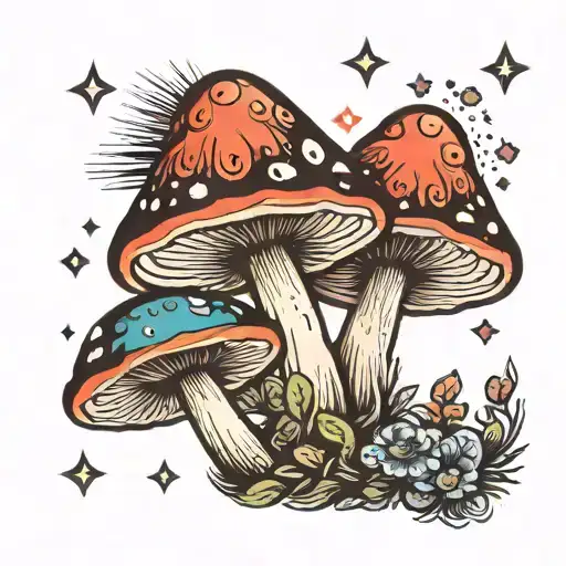 Stoner Space Psychedelic Pattern Mushroom Psychedelic Trippy
