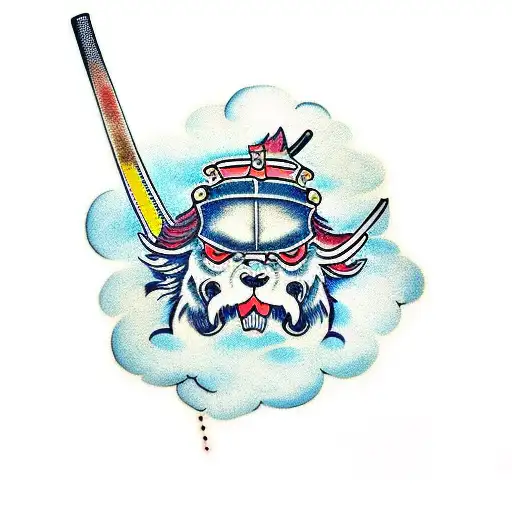 Samurai Swords With Clouds