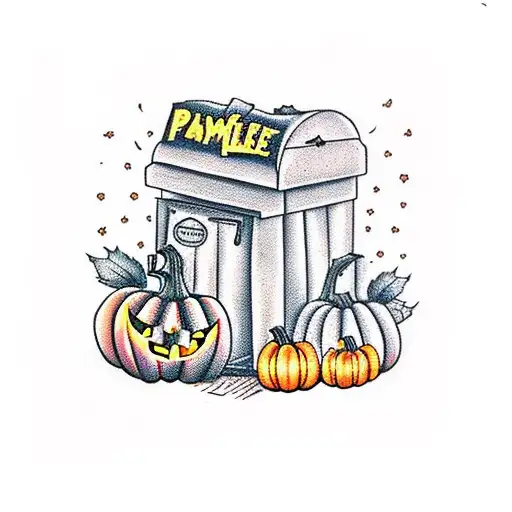 Pumpkin Next To A Mailbox On A Post