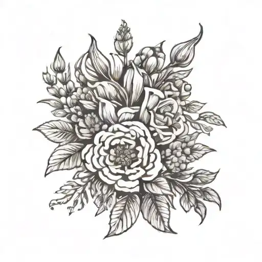 January February September October December Birth Flower Bouquet