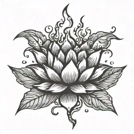 Lightning Bolt And Lotus Flower