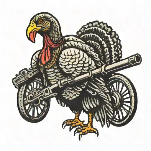 Turkey With Machine Gun