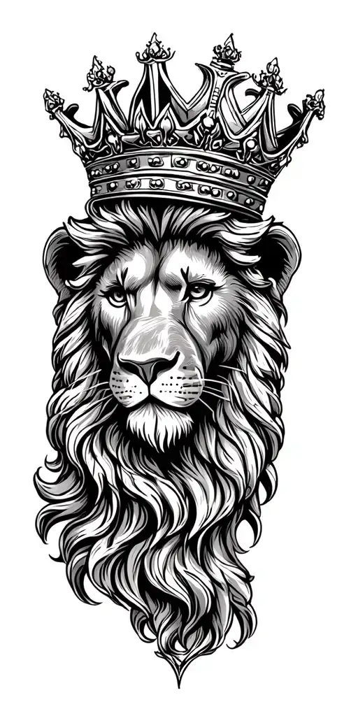 Lion Head As A King Crown