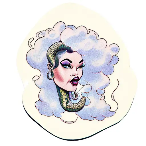 Afro Lady With Snake