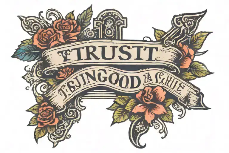 Trust In God In Script With A Jesus Cross